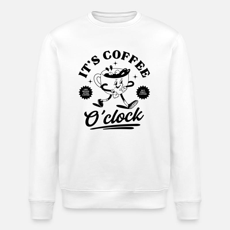 It's Coffee O'clock - Stanley/Stella ROLLER Unisex Organic Sweatshirt - white