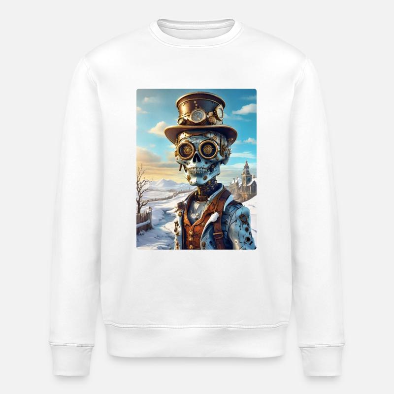 Steampunk Winterlandschaft Zombie 1.2 - Stanley/Stella Unisex Bio-Sweatshirt ROLLER - Weiß