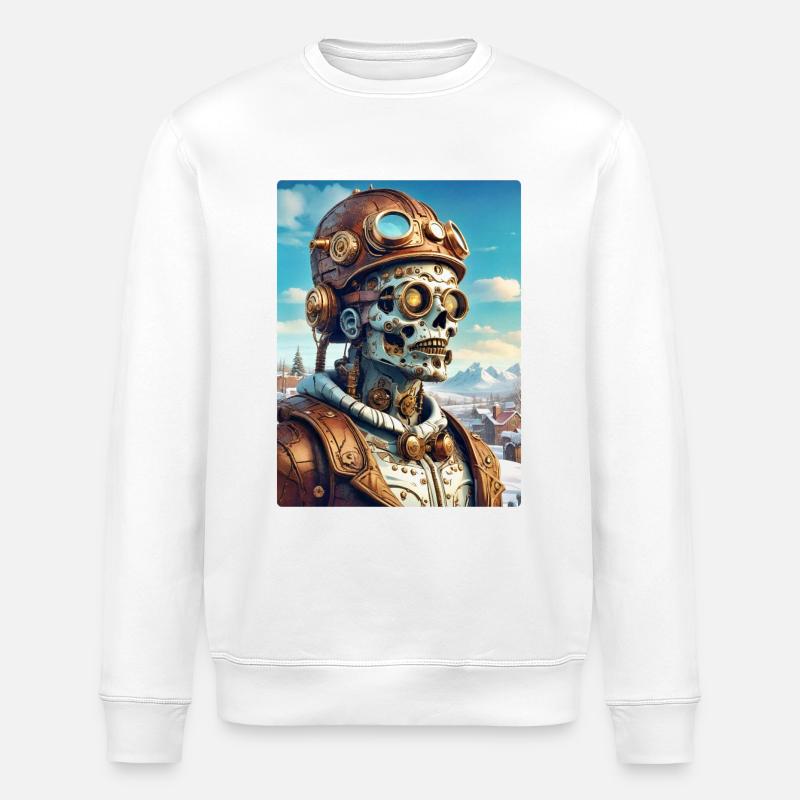 Steampunk Winterlandschaft Zombie 1.18 - Stanley/Stella Unisex Bio-Sweatshirt ROLLER - Weiß