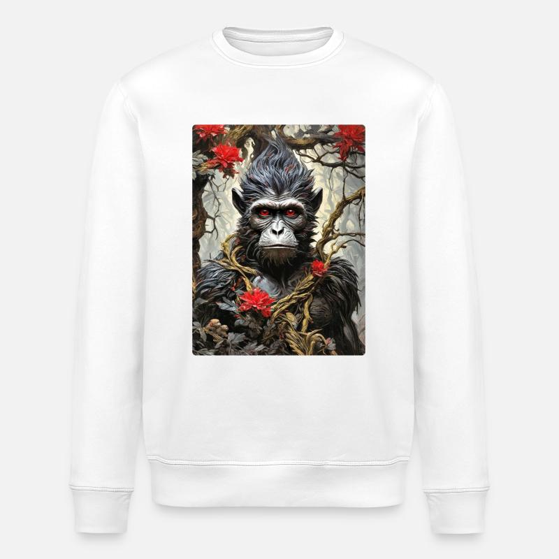 Singe Plantes Effrayantes 1.2 - Sweat bio ROLLER Stanley/Stella Unisexe - blanc
