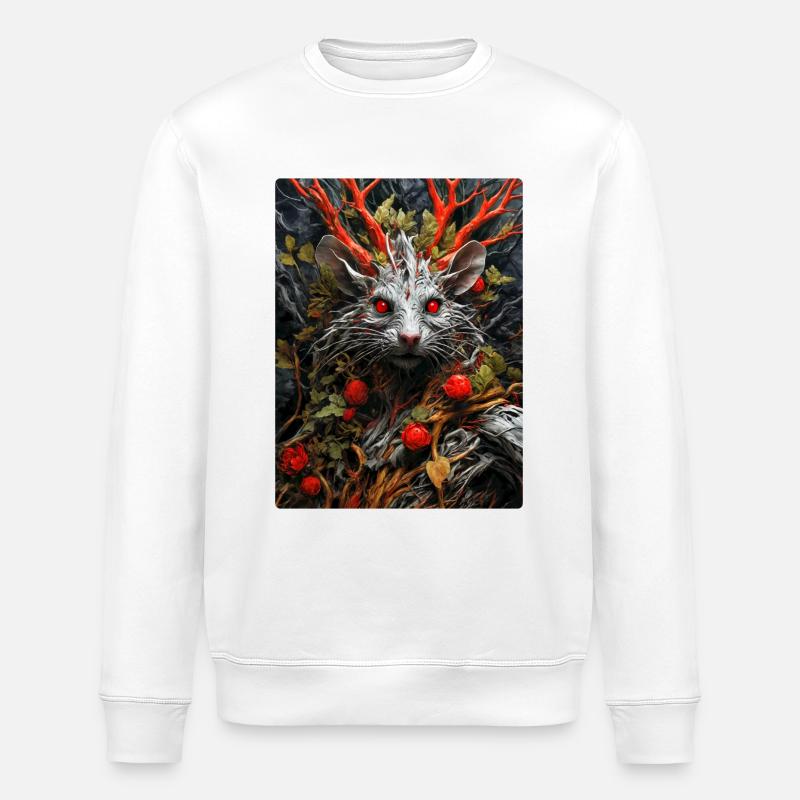 Spooky Plants Rat 1.3 - Stanley/Stella ROLLER Unisex Organic Sweatshirt - white