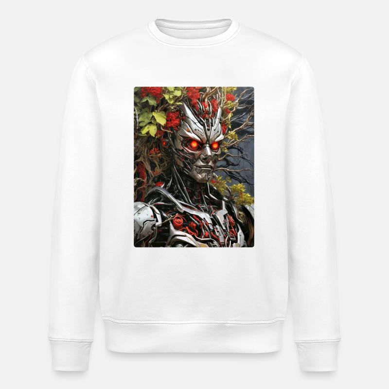 Spooky Plants Robot 1.6 - Stanley/Stella ROLLER Unisex Organic Sweatshirt - white