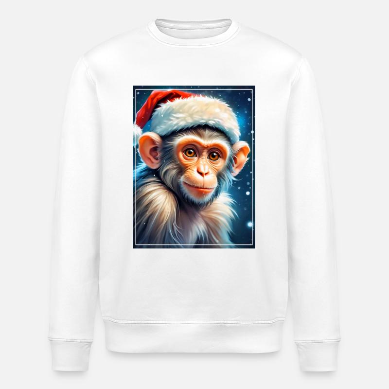 Winter Landscape Monkey 1.6 - Stanley/Stella ROLLER Unisex Organic Sweatshirt - white