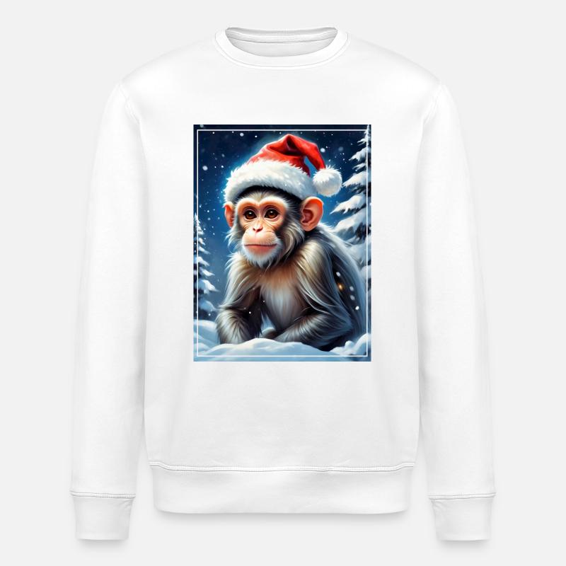 Winter Landscape Monkey 1.9 - Stanley/Stella ROLLER Unisex Organic Sweatshirt - white