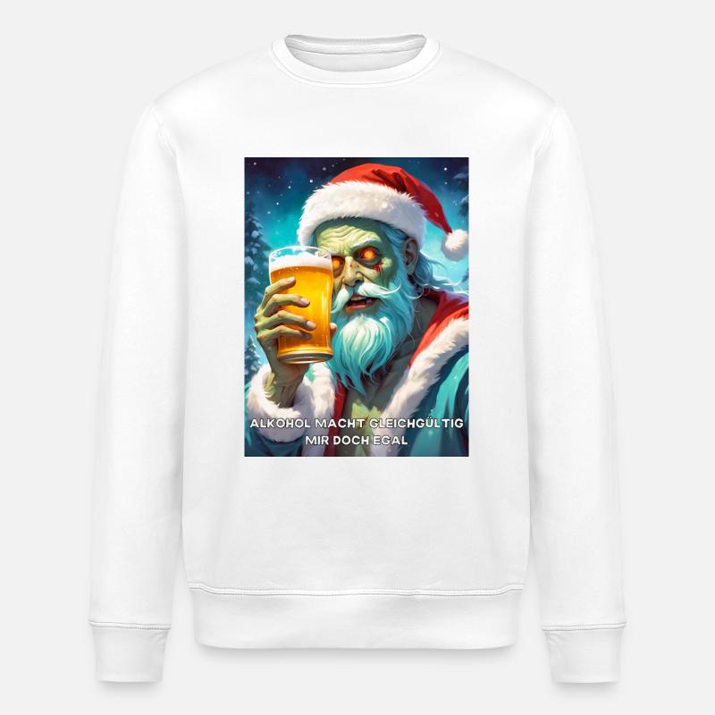Weinachten Zombie Bier 2.8 - Stanley/Stella Unisex Bio-Sweatshirt ROLLER - Weiß
