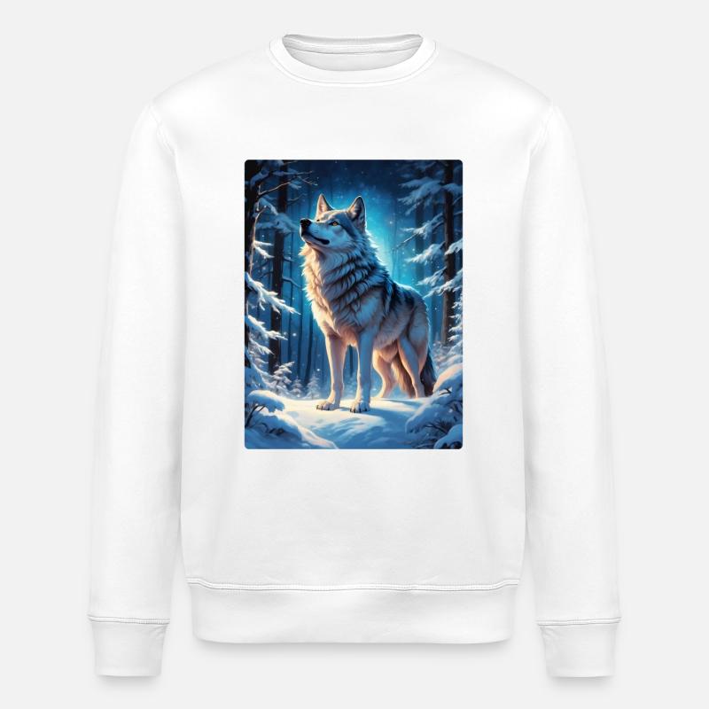 Loup de paysage d’hiver 1.11 - Sweat bio ROLLER Stanley/Stella Unisexe - blanc