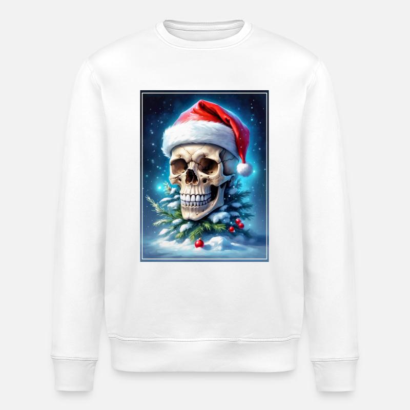 Crâne de Noël 1.6 - Sweat bio ROLLER Stanley/Stella Unisexe - blanc