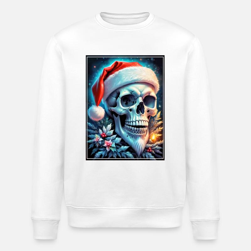 Crâne de Noël 1.3 - Sweat bio ROLLER Stanley/Stella Unisexe - blanc