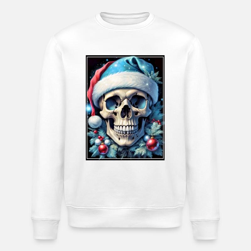 Crâne de Noël 1.9 - Sweat bio ROLLER Stanley/Stella Unisexe - blanc