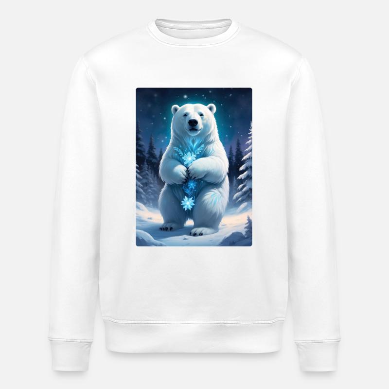 Winterlandschaft Bären 1.3 - Stanley/Stella Unisex Bio-Sweatshirt ROLLER - Weiß