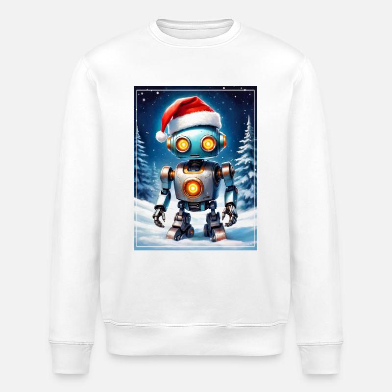 Winterlandschaft Robot 1.3 - Stanley/Stella Unisex Bio-Sweatshirt ROLLER - Weiß