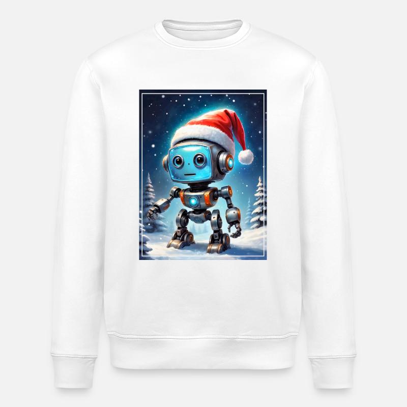 Winter Landscape Robot 1.9 - Stanley/Stella ROLLER Unisex Organic Sweatshirt - white