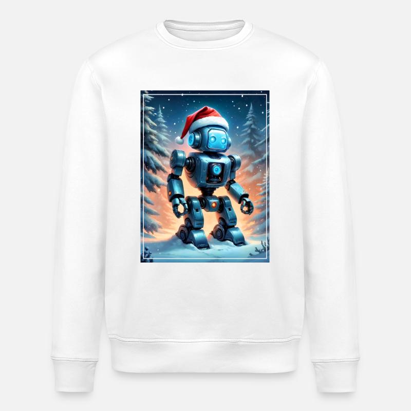 Winterlandschaft Robot 1.15 - Stanley/Stella Unisex Bio-Sweatshirt ROLLER - Weiß