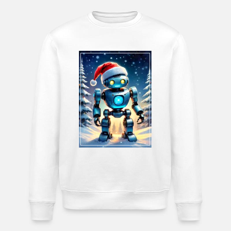Winterlandschaft Robot 1.10 - Stanley/Stella Unisex Bio-Sweatshirt ROLLER - Weiß