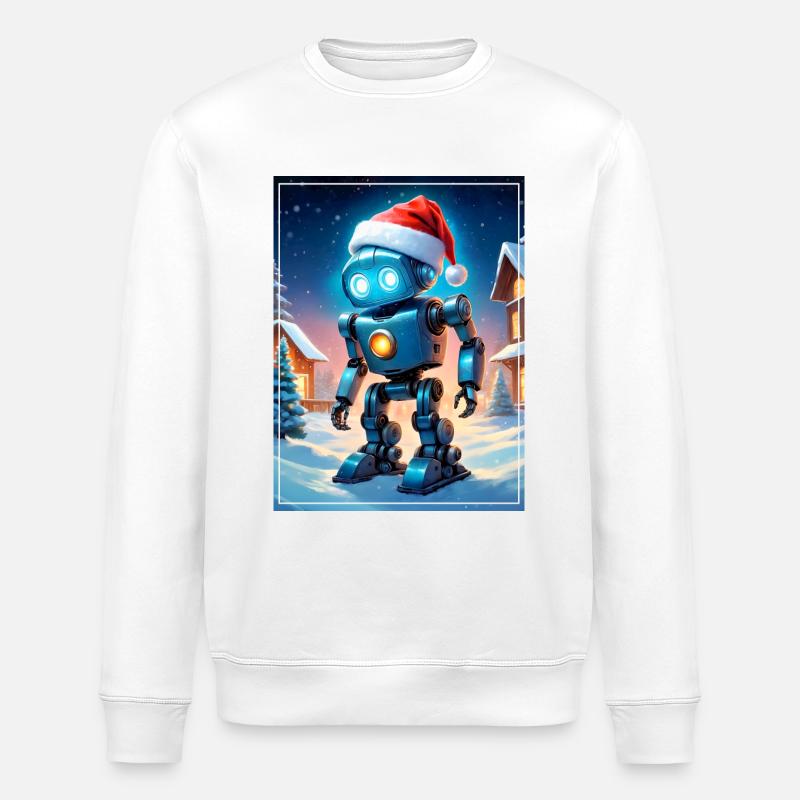 Winterlandschaft Robot 1.5 - Stanley/Stella Unisex Bio-Sweatshirt ROLLER - Weiß