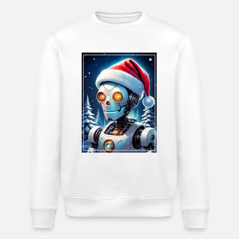 Winter Landscape Robot 1.11 - Stanley/Stella ROLLER Unisex Organic Sweatshirt - white
