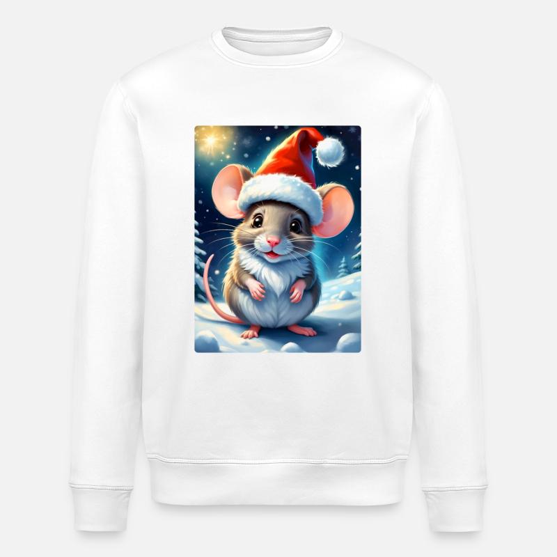 Winter Landscape Mouse 1.2 - Stanley/Stella ROLLER Unisex Organic Sweatshirt - white
