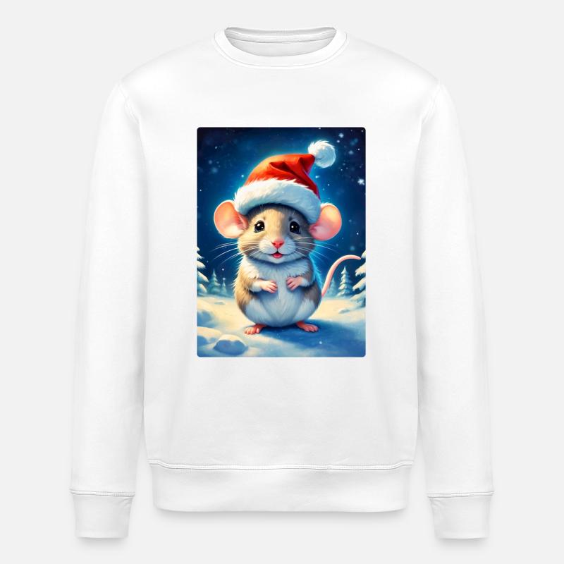 Souris paysage d’hiver 1.1 - Sweat bio ROLLER Stanley/Stella Unisexe - blanc