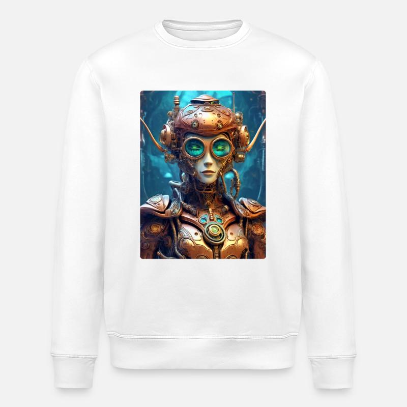 Steampunk Alien 1.16 - Stanley/Stella ROLLER Unisex Organic Sweatshirt - white