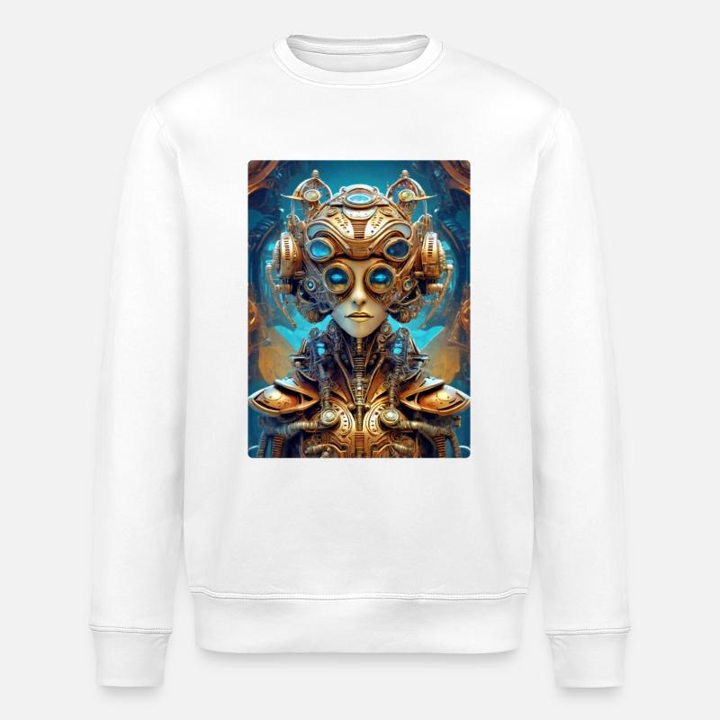 Steampunk Alien 1.6 - Stanley/Stella ROLLER Unisex Organic Sweatshirt - white