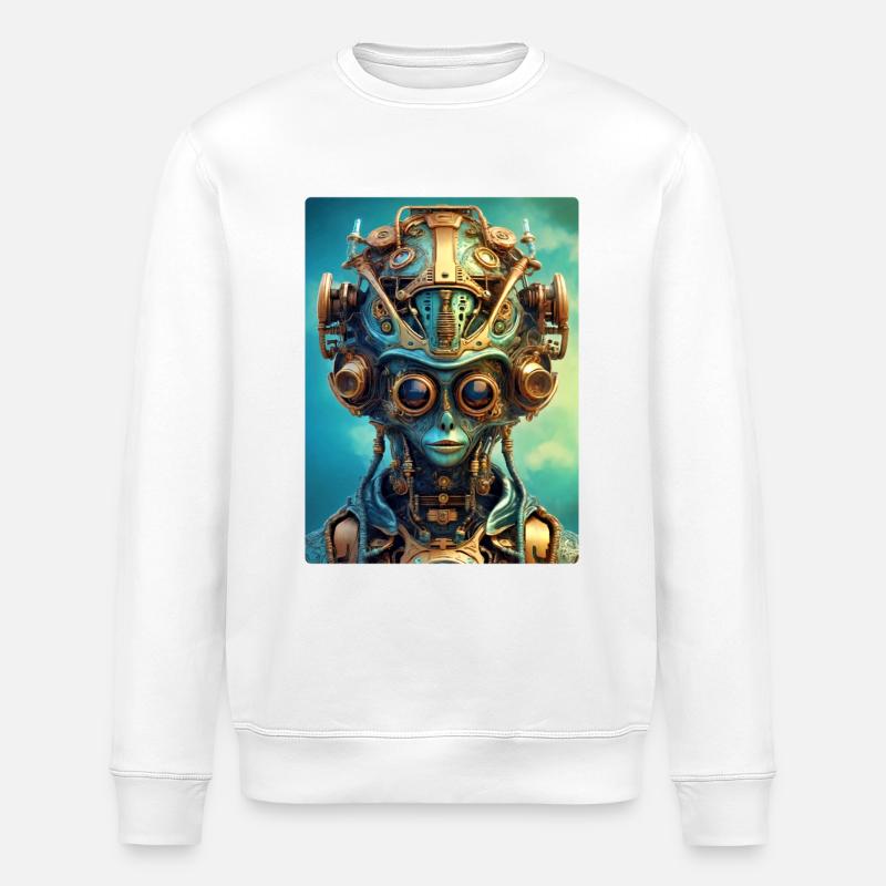 Extraterrestre steampunk 1.3 - Sweat bio ROLLER Stanley/Stella Unisexe - blanc