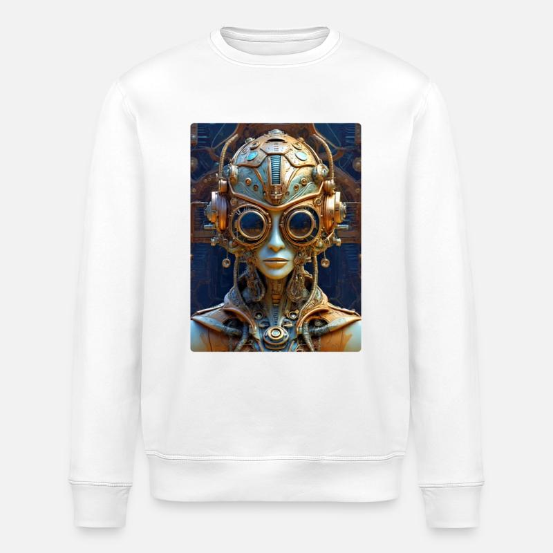 Steampunk Alien 1.1 - Stanley/Stella Unisex Bio-Sweatshirt ROLLER - Weiß