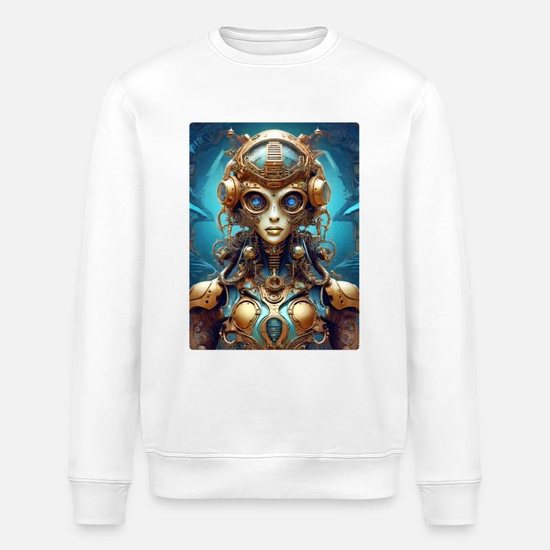 Steampunk Alien 1.7 - Stanley/Stella Unisex Bio-Sweatshirt ROLLER - Weiß