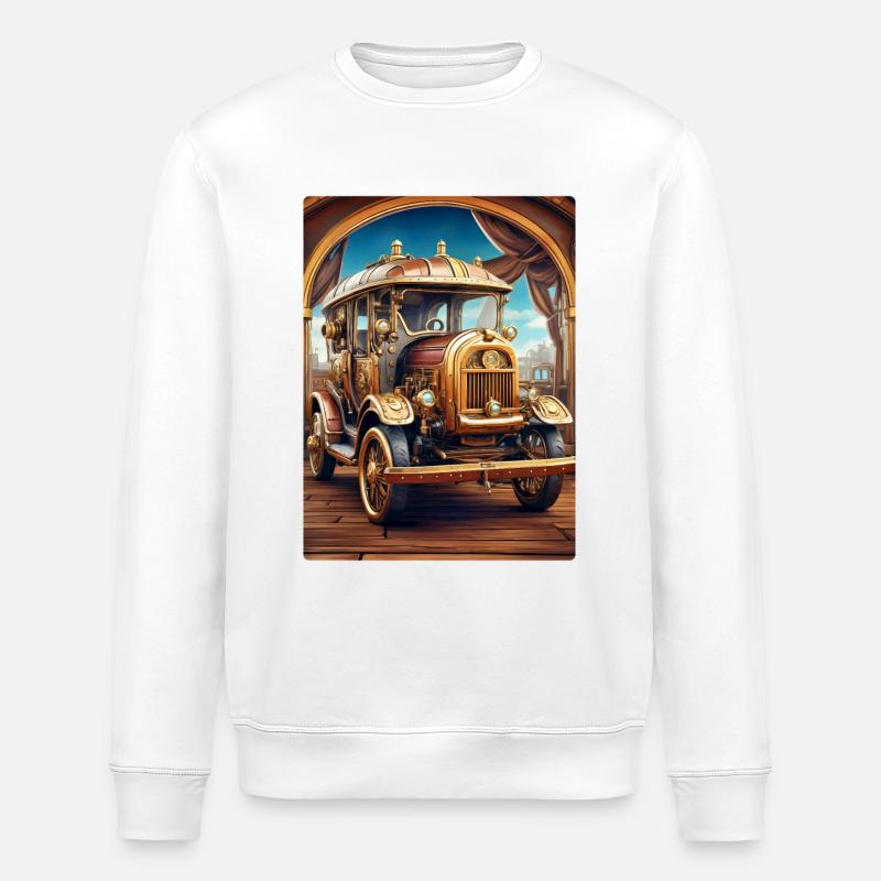 Steampunk Automobile 1.10 - Stanley/Stella ROLLER Unisex Organic Sweatshirt - white