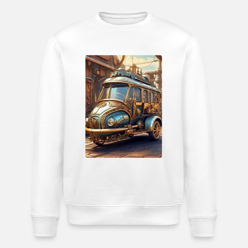 Steampunk Automobile 1.4 - Stanley/Stella Unisex Bio-Sweatshirt ROLLER - Weiß
