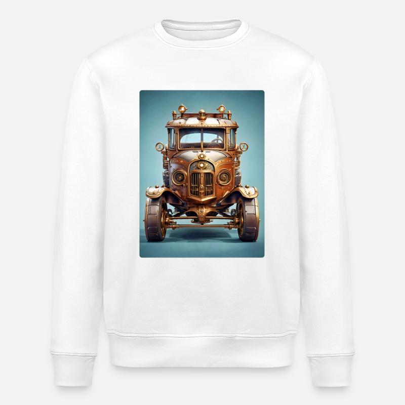 Steampunk Automobile 1.2 - Stanley/Stella ROLLER Unisex Organic Sweatshirt - white