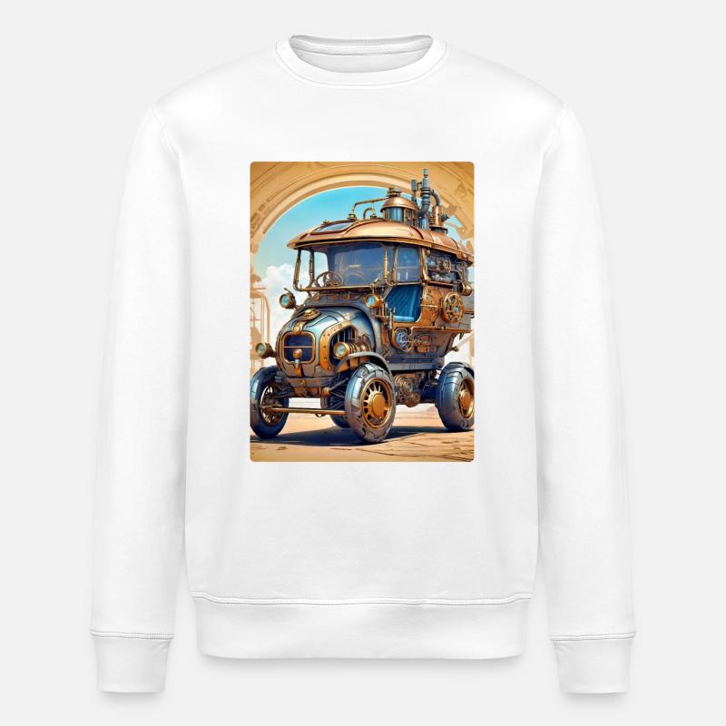 Steampunk Automobile 1.3 - Stanley/Stella ROLLER Unisex Organic Sweatshirt - white