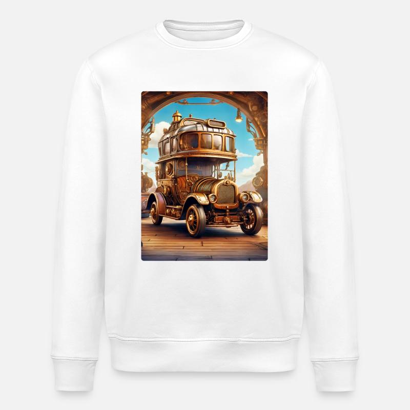 Steampunk Automobile 1.5 - Stanley/Stella ROLLER Unisex Organic Sweatshirt - white