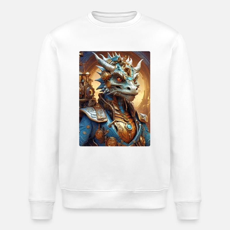 Steampunk Dragon 1.8 - Stanley/Stella Unisex Bio-Sweatshirt ROLLER - Weiß