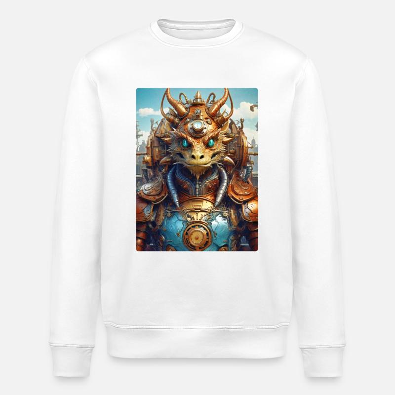 Steampunk Dragon 1.11 - Stanley/Stella Unisex Bio-Sweatshirt ROLLER - Weiß