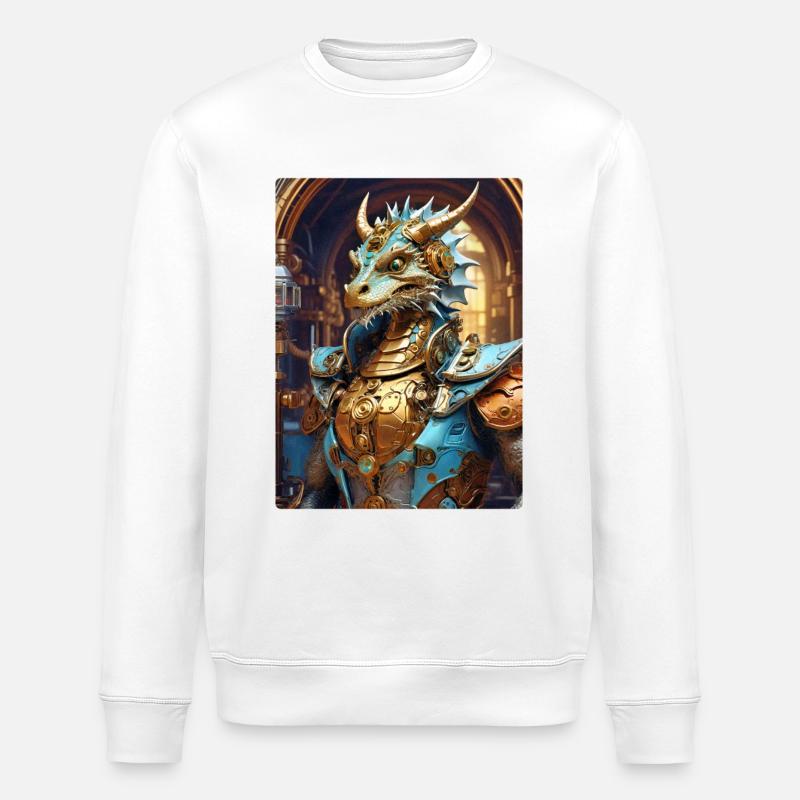 Steampunk Dragon 1.19 - Stanley/Stella ROLLER Unisex Organic Sweatshirt - white