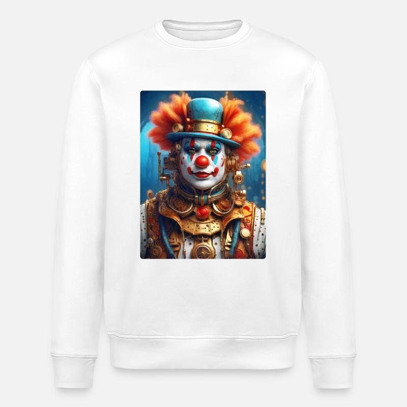 Steampunk Clown 1.14 - Stanley/Stella ROLLER Unisex Organic Sweatshirt - white