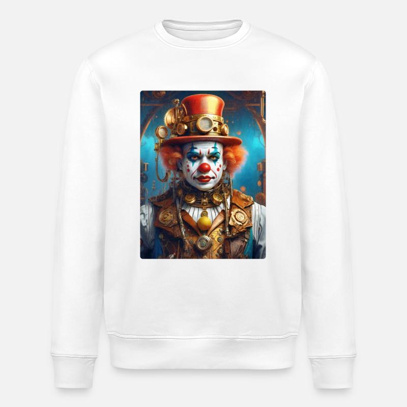 Clown Steampunk 1.12 - Sweat bio ROLLER Stanley/Stella Unisexe - blanc