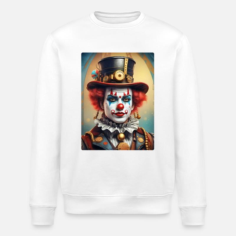 Clown Steampunk 1.11 - Sweat bio ROLLER Stanley/Stella Unisexe - blanc
