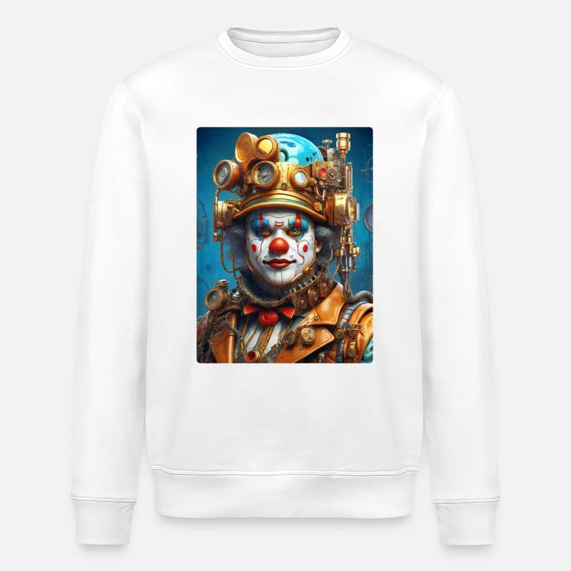 Clown steampunk 1.1 - Sweat bio ROLLER Stanley/Stella Unisexe - blanc