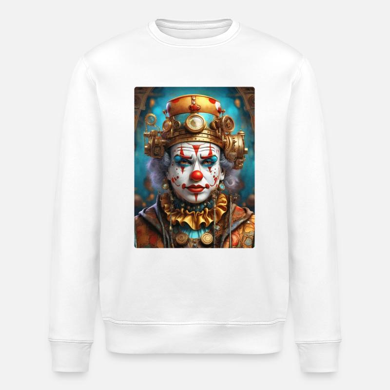 Clown Steampunk 1.10 - Sweat bio ROLLER Stanley/Stella Unisexe - blanc