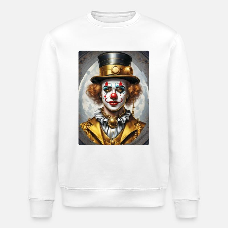 Steampunk Clown 1.16 - Stanley/Stella ROLLER Unisex Organic Sweatshirt - white