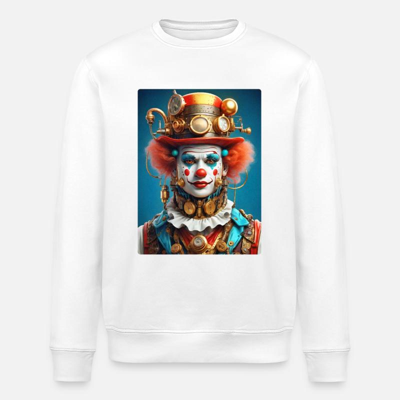 Steampunk Clown 1.4 - Stanley/Stella ROLLER Unisex Organic Sweatshirt - white