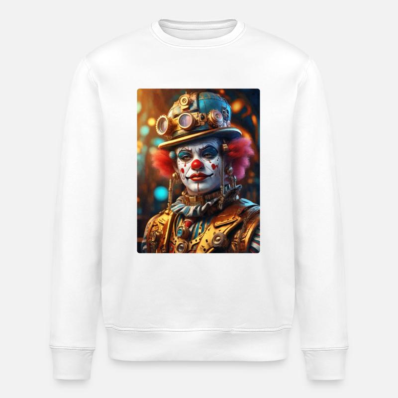 Steampunk Clown 1.19 - Stanley/Stella ROLLER Unisex Organic Sweatshirt - white