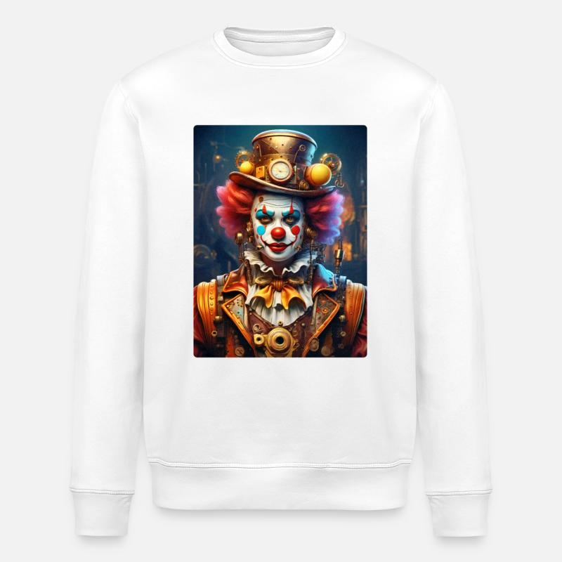 Clown Steampunk 1.23 - Sweat bio ROLLER Stanley/Stella Unisexe - blanc