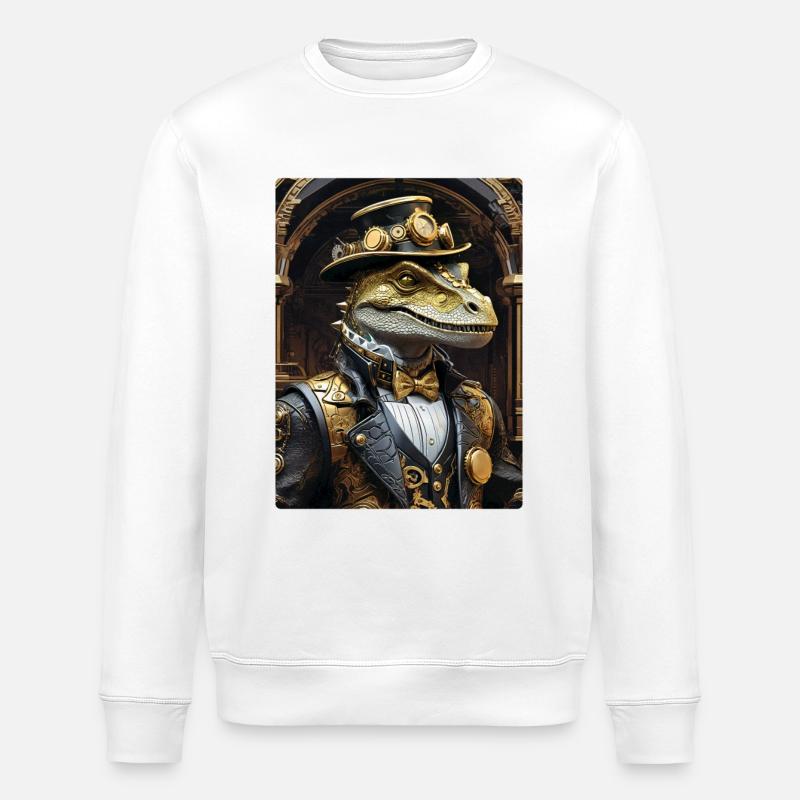 Dino Steampunk 1.4 - Sweat bio ROLLER Stanley/Stella Unisexe - blanc