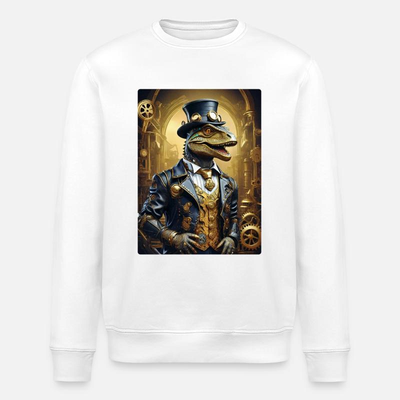 Steampunk Dino 1.7 - Stanley/Stella Unisex Bio-Sweatshirt ROLLER - Weiß
