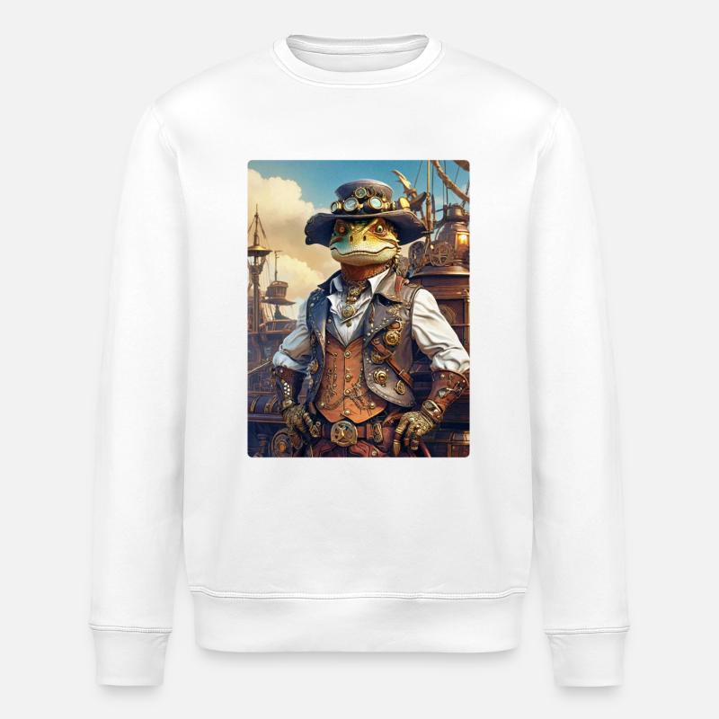 Steampunk Dino 1.10 - Stanley/Stella Unisex Bio-Sweatshirt ROLLER - Weiß