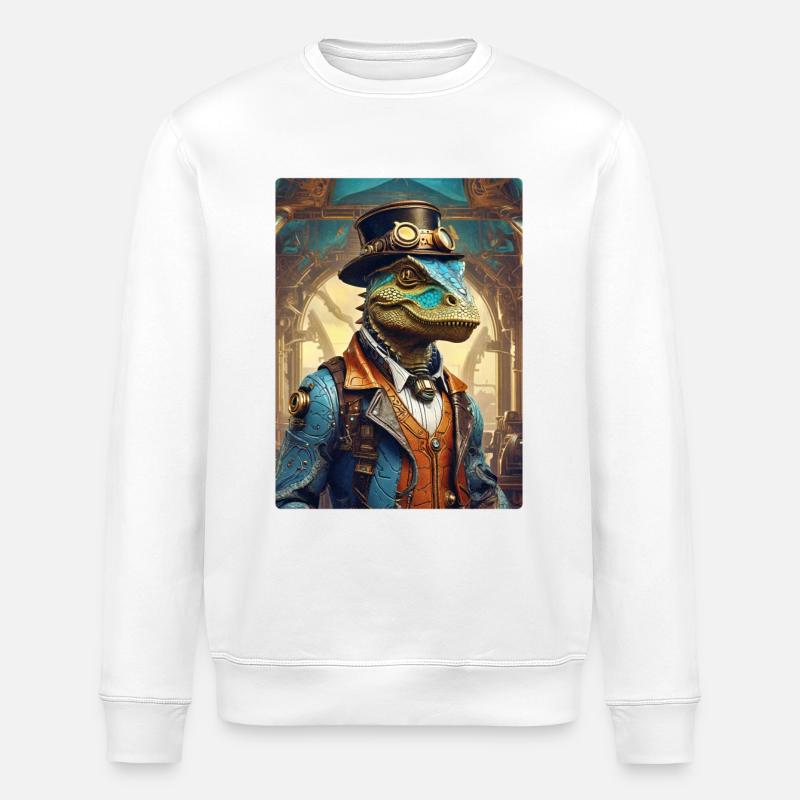 Steampunk Dino 1.21 - Stanley/Stella Unisex Bio-Sweatshirt ROLLER - Weiß