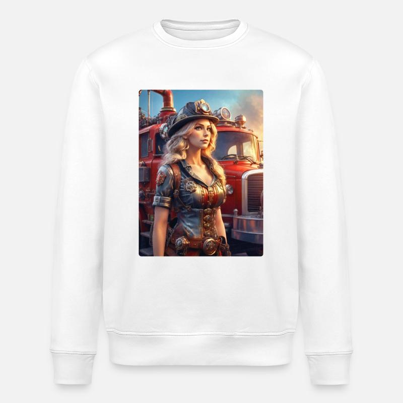Femme pompier steampunk 1.2 - Sweat bio ROLLER Stanley/Stella Unisexe - blanc