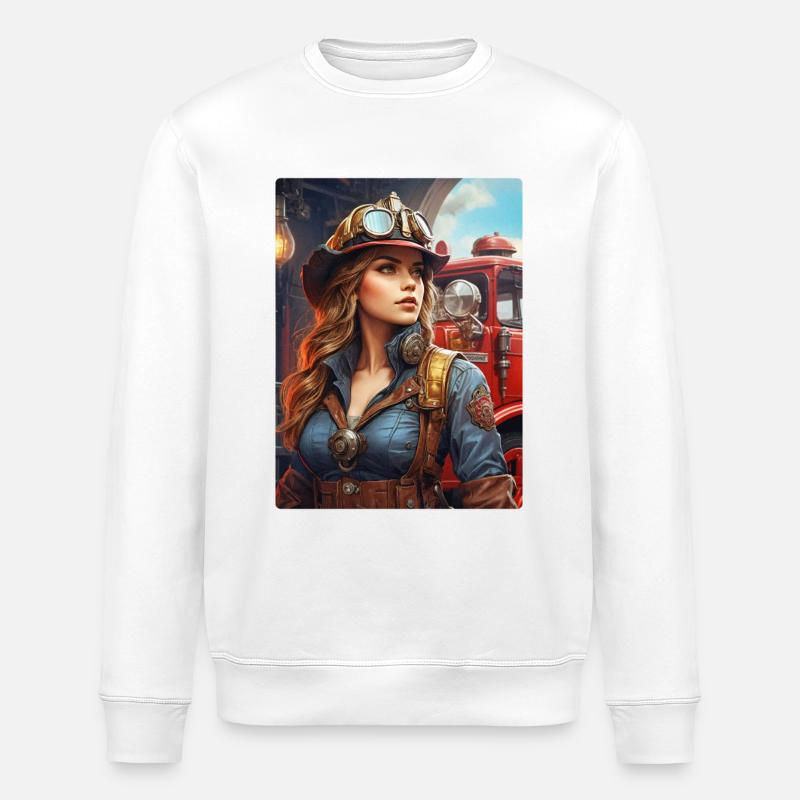 Femme pompier steampunk 1.8 - Sweat bio ROLLER Stanley/Stella Unisexe - blanc